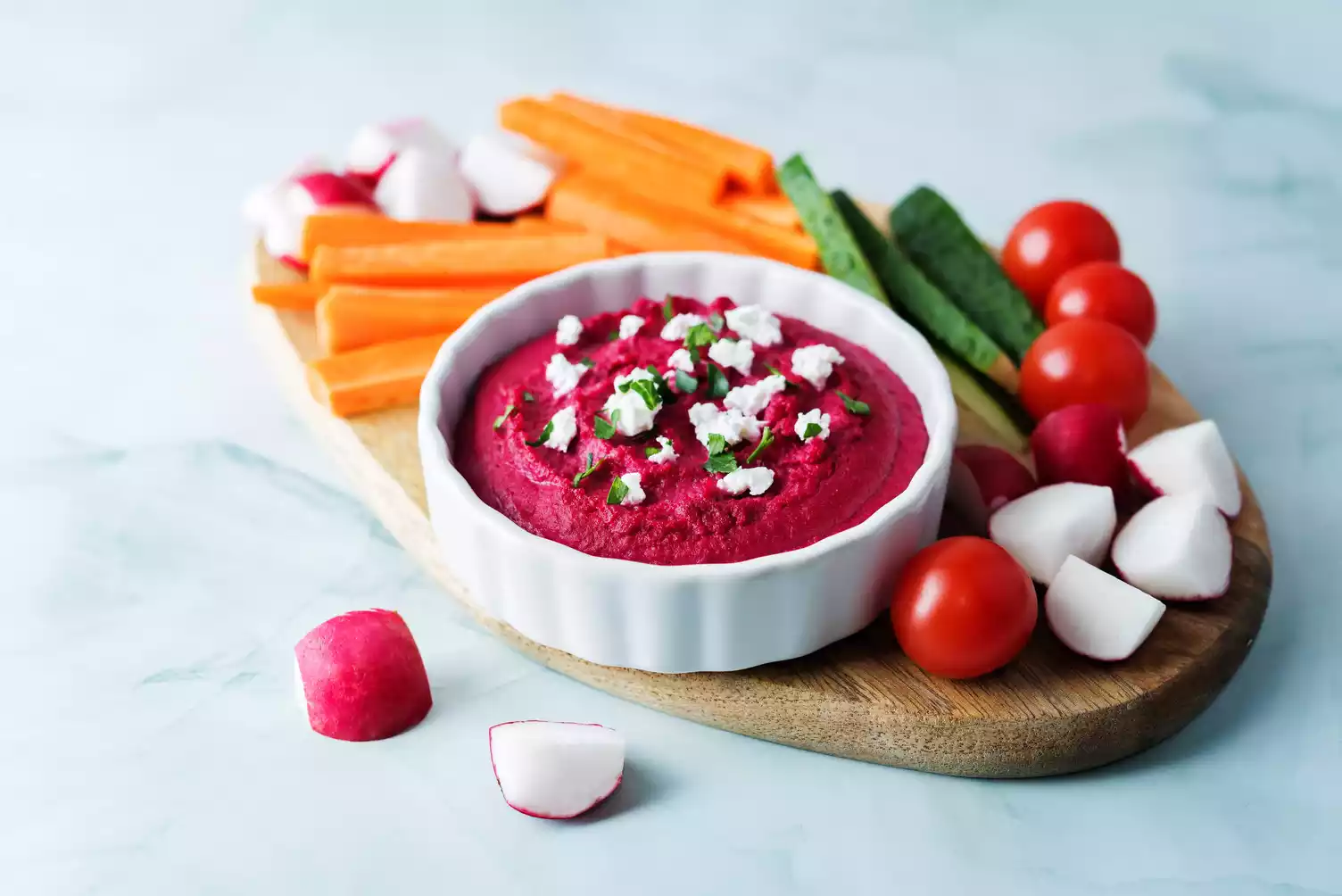 hummus remolacha palitos zanahoria merienda veganismo saludable