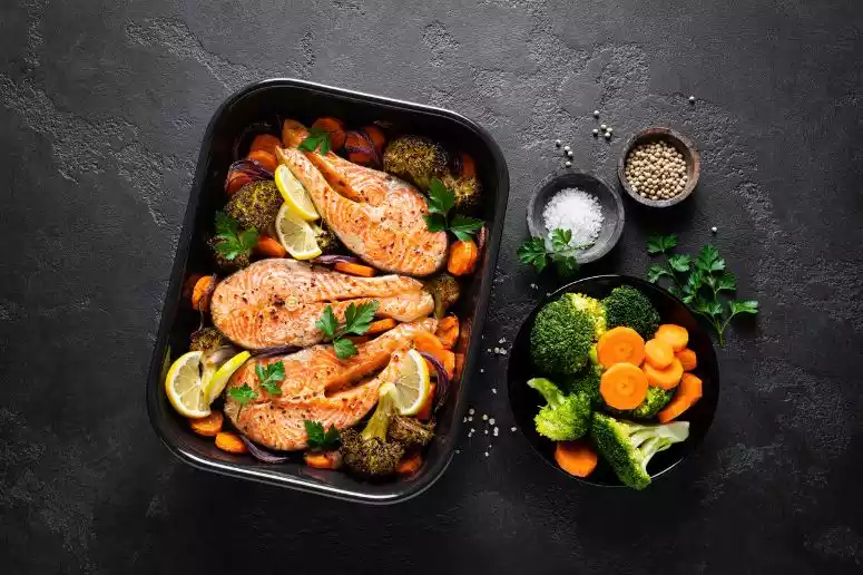 salmon verduras